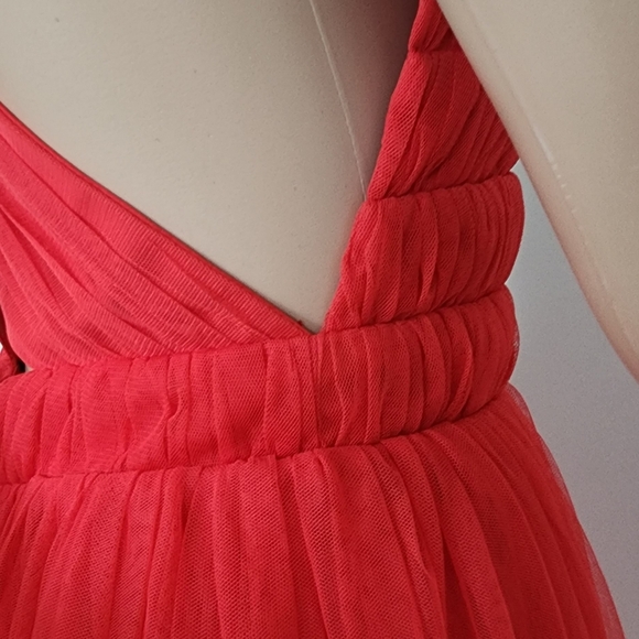 ASOS RED DRESS TULLE SZ.6 - Picture 15 of 16